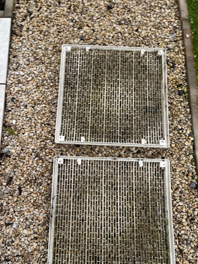 Air filters removed for cleaning on a service visit